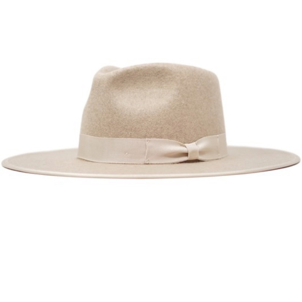 Oatmeal Wool Flat Brim Hat - Picture 7 of 11